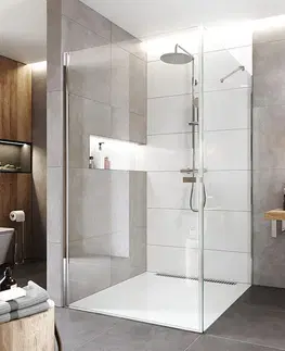 Sprchovacie kúty Mereo Sprchovací kút, Novea, štvorec, pivotový, 90x90 cm, chróm ALU, sklo Číre, dvere L/P a pevný diel CK12923Z