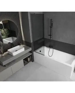 Sprchové dvere MEXEN/S - Next vaňová zástena FIX 60 x 150, grafit, grafit metal 895-060-000-00-40-95
