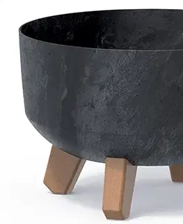 Kvetináče a truhlíky NABBI DGRL240LE plastový kvetináč na nožičkách 23,5 cm antracit