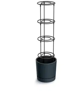 Kvetináče a truhlíky Depo400-S433 plastový kvetináč na pestovanie paradajok 39 cm antracit