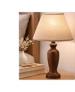 Lampy  Stolná lampa AMFORA 1xE27/60W/230V tmavohnedá/buk LN-1.D/ORZ