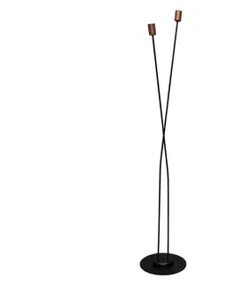 Lampy  Lampová noha HARVARD 2xE27/15W/230V medená S-1026/2 BK+BR