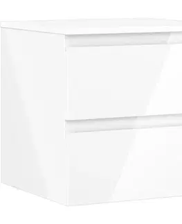 Kúpeľňový nábytok MEXEN/S - Orio kúpeľňová skrinka pod umývadlo 50 cm s doskou, 2 zásuvky, biela lesk 91A10-05047-2-BFFC00