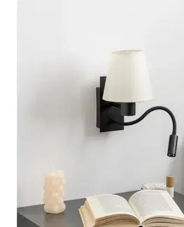 Svietidlá Brilagi - LED Nástenná lampa NUBILA 1xE27/25W/230V + LED/3W čierna/krémová BG1558+BG1572