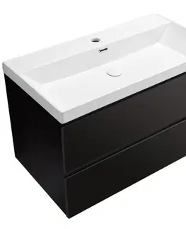 Kúpeľňový nábytok CERANO - Kúpeľňová skrinka Carole - keramické umývadlo Viano - čierna matná - 100,9x62,6x46,5 CER-121918