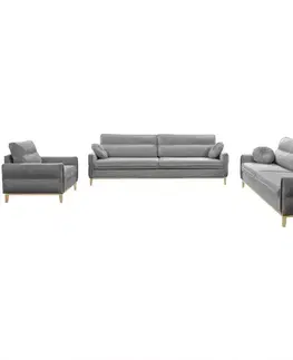 Sedacie súpravy Sedacia súprava Bellano 3/2/1 Grey-Kronos 22 SZ DR.natura