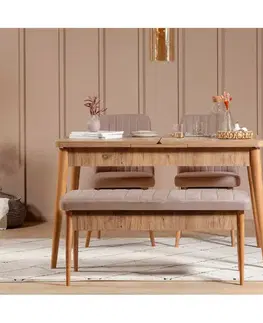 Jedálenské sety Jedálenský set s rozkladacím stolom a stoličkami (4 kusy) Vina 0900 - Atlantic Stone