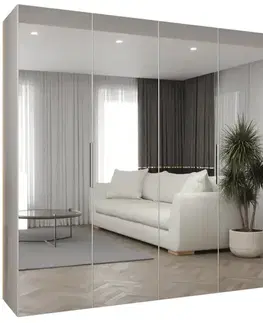 Šatníkové skrine Skriňa Marbella III 250 biela/kašmír