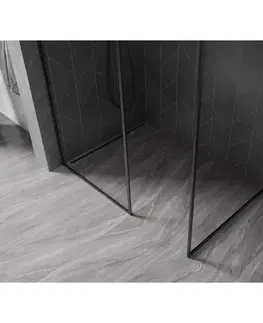 Sprchové dvere MEXEN/S - Kyoto-XF Sprchová zástena WALK-IN s rámom 150 x 100, transparent 10 mm, čierna 800-150-202-04-70-100-XF