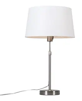Stolné lampy Stolná lampa z ocele s bielym tienidlom 35 cm nastaviteľná - Parte