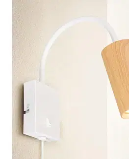 Svietidlá BRILAGI - Flexibilná nástenná lampa SELE 1xGU10/30W/230V biela/dubový dekor WO-W11-OEM