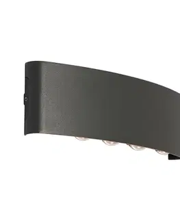 Vonkajšie nástenné svietidlá Vonkajšia nástenná lampa tmavosivá vrátane LED 10-svetlo IP54 - Silly