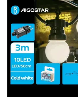 LED osvetlenie  B.V.  - LED vonkajšia dekoračná reťaz 10xLED/3m IP44 studená biela B103031QV