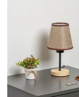 Lampy BRILAGI - Stolná lampa NUBILA WOOD 1xE27/25W/230V dub/hnedá BG1567+BG1570
