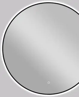 Kúpeľňové zrkadlá CERANO - Kúpeľňové LED zrkadlo Velo, kovový rám - čierna matná - O 60 CER-NT8232H60