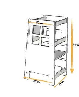 Doplnky do detskej izby Educational Tower Kule - Brown