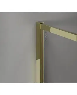 Sprchové dvere MEXEN/S - Kyoto-F Sprchová zástena WALK-IN s rámom 145 x 70, transparent 8 mm, zlato 800-145-202-04-50-070