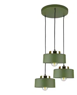 Svietidlá Keter Lighting Závesný luster na lanku IGNIA 3xE27/60W/230V zelená/zlatá 3388