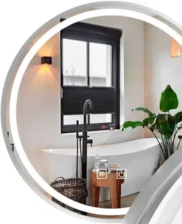 Kúpeľňové zrkadlá Tutumi - Zrkadlo LED 60cm MMJ BRUSH SILVER HOM-06505