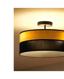 Svietidlá  Prisadený luster ALBA 3xE27/15W/230V pr. 40 cm čierna/hnedá P-4015/3 BK+WOOD+BK