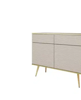 Komody ArtPS Komoda BIJOU KSZ-107 MDF | béžová / zlaté nohy