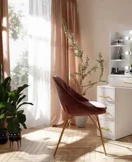 Nábytok ArtMadex Toaletný stolík HOLLYWOOD | biela