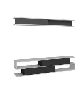 Konferenčné stolíky Televízny stolík s policou Sims Black and White
