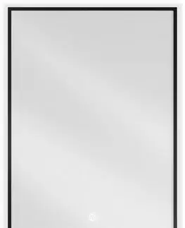 Kúpeľňové zrkadlá MEXEN - Erma zrkadlo s osvetlením 50 x 70, LED 6000K, čierny rám 9814-050-070-611-70