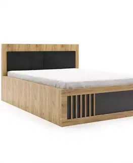 Dvojlôžkové postele Posteľ Sorento 140x200 Craft Zlato/čierna