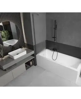 Sprchové dvere MEXEN/S - Next vaňová zástena FIX 50 x 150, dekor, grafit metal 895-050-000-00-30-95