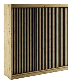 Šatníkové skrine Skriňa Lamelo 1 250 Dub Artisan/čierna