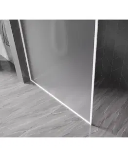 Sprchové dvere MEXEN/S - Kyoto-XF Sprchová zástena WALK-IN s rámom 50 x 202, dekor 10 mm, biela 800-050-104-20-30-X