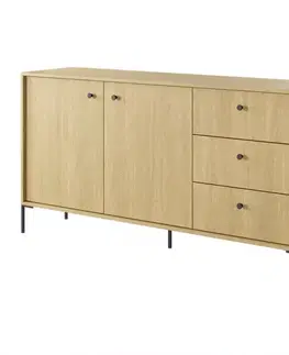 Komody so zásuvkami a dvierkami Komoda  SCANDI 153 2D3S scandi dub/scandi jedľa