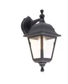 Vonkajšie nástenné svietidlá Klasická vonkajšia nástenná lampa čierna IP44 - Capital