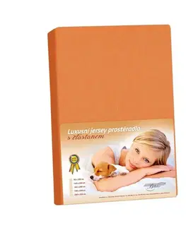 Plachty Bellatex Jersey prestieradlo s elastanom mandarínková, 180 x 200 cm