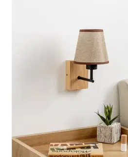 Svietidlá BRILAGI - Nástenná lampa NUBILA WOOD 1xE27/25W/230V dub/hnedá BG1561+BG1570