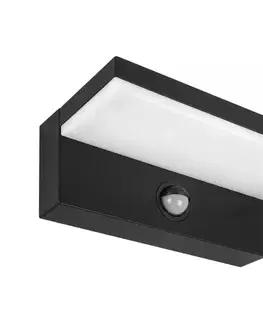 Svietidlá  LED vonkajšie nástenné svietidlo so senzorom NOLA LED/12W/230V IP65 čierna SKU047024