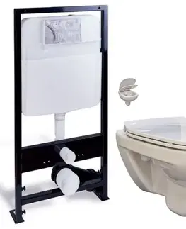 Závesné wc sety PRIM predstenový inštalačný systém bez tlačidla + WC bez oplachového kruhu Edge + SEDADLO PRIM_20/0026 X EG1