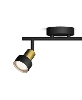 Svietidlá Philips - Bodové svietidlo CONDUIT 2xGU10/5W/230V čierna/mosadz 8720169299894