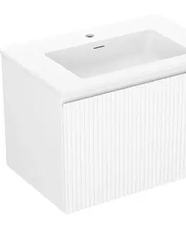 Kúpeľňový nábytok MEXEN/S - Rivel kúpeľňová skrinka 70 cm s umývadlom Otis, 1 šuplík, reliéf, biela mat 91A20-07047-1-BF01-W18M01