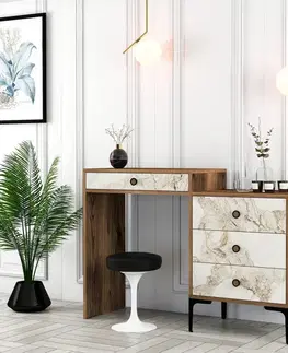 Toaletné Toaletný stolík Lizbon 552 - Walnut, White