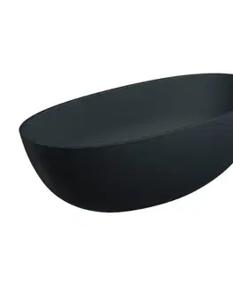 Vane OMNIRES - SHELL M+ voľne stojaca vaňa, 160 x 75 cm, s odpadom, čierna láva SHELLWWBLV