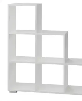 Regály Regál schody 3x3 biely