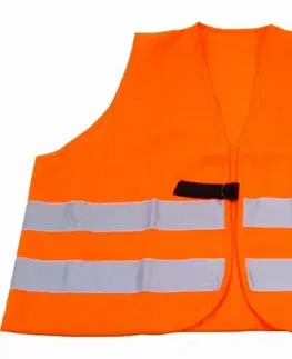 Rybárske bundy a vesty Kinekus Vesta signálna s reflexnými pásmi, oranžová