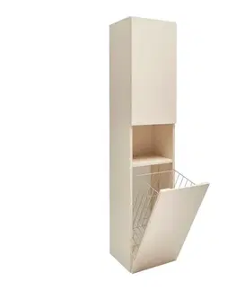 Kúpeľňový nábytok Kúpeľňová skrinka vysoká s košom na bielizeň SAT Feel 36x165x32 cm béžová mat SATFEELV36BEK SATFEELV36BEK