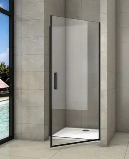 Sprchovacie kúty H K - Sprchové dvere jednokrídlové BLACK SAFIR D1 100, 98,7-101,7x 200 cm SE-BLACKSAFIRD1100SET