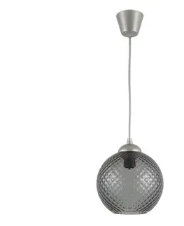 Svietidlá BRILAGI - Závesný LED luster s lankom R GLASS 1xE27/60W/230V priemer 18 cm strieborná/dymová sivá NSTK7466+TK8612A