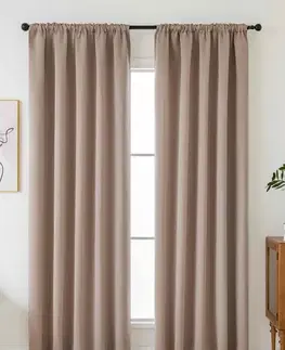 Závesy MKLozkoviny.sk Blackout závesy Elias cappuccino – 140 × 160 cm (2 ks) - riasiaca stuha