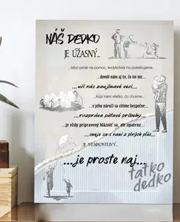Tabuľky s venovaním (darčeky) Darčeky pre dedka - Prekvapenie pre dedka - personalizovaný obraz