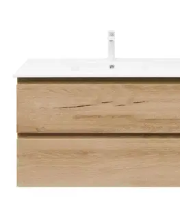 Kúpeľňový nábytok Kúpeľňová skrinka 2 zásuvková s umývadlom SAT B-Way 99x50x45 cm dub mat BWAY2100OAKU4B2 BWAY2100OAKU4B2